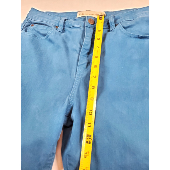 Soft Surroundings Jeans 10 Womens Straight High Rise Blue Stretch 30x27 - Picture 9 of 11